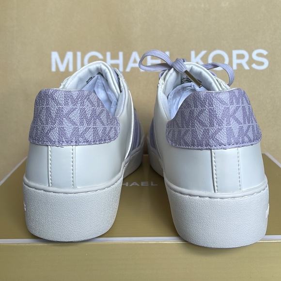 MICHAEL KORS POPPY STRIPE LACE UP NAPPA FAUX LEATHER LAVENDER MIST WMNS - Picture 14 of 16